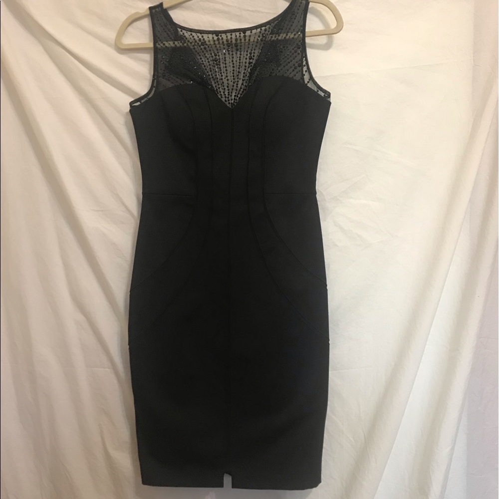 Aidan Mattox Black Beaded Cocktail Dress